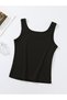 Black Ribbed Tank Top - 2