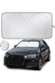 Car Windshield Sun Shade, Black Silver UV Ray Blocking Sun Visor Protector, Foldable Auto Front Wind - 8