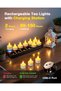 Rechargeable Tea Lights with Remote, 12 LED Votive Candles, USB-C - 2