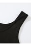 Black Ribbed Tank Top - 4