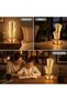 Acrylic Table Lamp Grid Printed Funnel Shape, USB Rechargeable Touch Control LED Bedside Lamp, 3 Col - 4