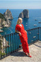 Samara Off-The-Shoulder Flounce Long Evening Dress Chiffon Invitation and Wedding Party Dress