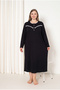 100% Cotton Transitional Fabric Long-Sleeved Plus-Size Maternity Nightgown 053