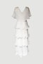 Astra V-Neck Tiered Pleated Long Chiffon Evening Dress - 8