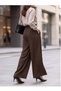 Women's Plus Size Brown Wide-Leg Belted Pants - 4
