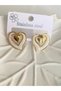 STEEL EARRINGS—HEART-SHAPED, WITH CREAM AND GOLD DETAILS - 3