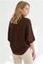 Women's Brown Bolero Cardigan with Ruffed Collar and Gold Buttons HRK-19000537 - 2