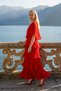Astra V-Neck Tiered Pleated Long Chiffon Evening Dress - 4