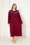 100% Cotton Transitional Fabric Long-Sleeved Plus-Size Maternity Nightgown 053