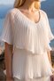 Astra V-Neck Tiered Pleated Long Chiffon Evening Dress - 5