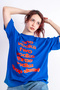 One Vodka Printed Oversized Unisex Blue T-Shirt - 3