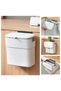 Hanging Trash Can with Lid, 9L Indoor Mountable Compost Bin with Drawstring, Under Sink Plas - 2