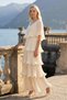 Astra V-Neck Tiered Pleated Long Chiffon Evening Dress - 2
