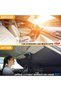 Car Windshield Sun Shade, Black Silver UV Ray Blocking Sun Visor Protector, Foldable Auto Front Wind - 2