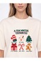 Christmas, New Year's, New Year's Eve Printed "Winter Favorites" Ecru Boxed Fit Women's T-Shirt - C590 - 2