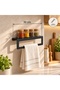 Black Metal Wall-Mounted Towel Rack and Tissue Holder – Modern and Durable 2-Piece Set: Kitchen Organizer, Bathroom Organizer - 3