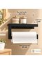 Black Metal Wall-Mounted Towel Rack and Tissue Holder – Modern and Durable 2-Piece Set: Kitchen Organizer, Bathroom Organizer - 2
