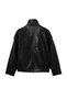 Black*001 Oversized Faux Leather Bomber Jacket with Stand-Up Collar Twoaw27Mo00042 - 4
