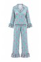 Green Polyester New Year Satin Woven Pajama Set Thmaw27Pt00144