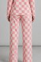 Women's Striped Regular Fit Pink Pajama Set 4691 - 5