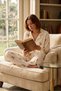 Women's Shirt Collar Buttoned Nightwear White Pajama Set - 2