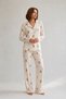 Women's Shirt Collar Buttoned Nightwear White Pajama Set - 4