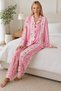 Women's Patterned Relaxed Pink Pajama Set 4658 - 3