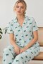 Women's Patterned Green Comfortable Pajama Set 4800 - 5