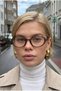 Pearly Women's Elliptical Oval Taupe Color Mink Brown-Framed Blue Light-Blocking Screen Glasses - 2