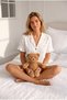 Women's Viscose Short Sleeve Regular White Pajama Set - 5