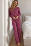 Women's Striped Comfort Fit Lilac Pajama Set - 2