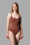 Size 2 Shaping / Sculpting, Slimming, Bottom-Snap, Seamless Bodysuit Corset 9051 Brown - 2