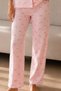 Women's Loose Long-Legged Cotton Pink Pajama Set - 4