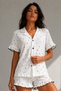 Women's Single Jersey Shirt Shorts Button White Pajama Set - 6