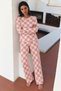 Women's Striped Regular Fit Stylish Pink Pajama Set. - 5