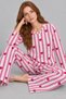 Women's Heart-Shaped Comfortable Fit Two-Piece Pink Pajama Set 4768 - 2