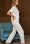 Loose Fit V-Neck Knitted Snow White Pajama Set - 3