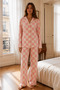 Women's Relax Fit Button Pink Pajama Set - 6