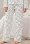 Women's Heart Long Sleeve Comfortable Pajama Set 4673 White - 6