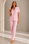 Women's Short Sleeve Comfortable Fit Stylish Pink Pajama Set - 6