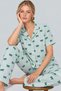 Women's Patterned Green Comfortable Pajama Set 4800 - 4