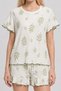 Water Green Leaf Patterned Pajama Set 4650-Green