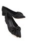 Mila Black Satin with Bow Detail (4 cm) Pointed Toe Heeled Shoes
