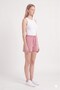 Pink Acid-Wash 100% Cotton Mini Shorts with Drawstring Waist and Elastic Cuff | Knit Fabric, Relaxed Fit, Casual - 2