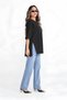 Black Oversized Long-Sleeve T-Shirt with Double Sleeves and Side Slits | Cotton Basic Crew Neck Single Jersey Fabric - 4