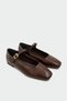Rovva Bitter Coffee, Chunky Heel, Buckle Detail, Mary Jane Women's Flats. - 3