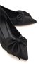 Mila Black Satin with Bow Detail (4 cm) Pointed Toe Heeled Shoes - 3