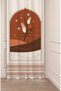 Tulip Flower Ethnic Anatolian Motif Patterned Special Design Digital Printed (Single Wing) Beige Cream Background Curtain