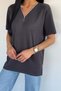 V-Neck Zipper T-Shirt - 3