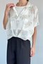 Women's Crop Athlete-Style Patterned Blouse - 3